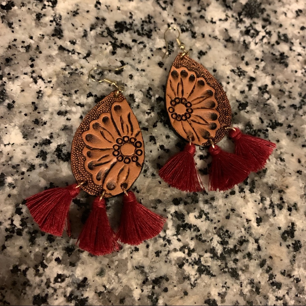 Western floral earrings